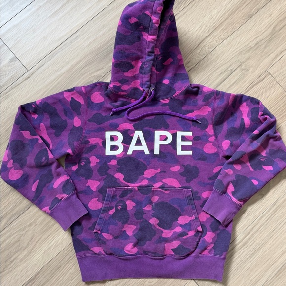 Bape A Bathing Ape Purple Camo Hoodie Sz M